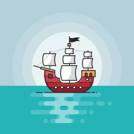 Free Pirate Boat Illustration