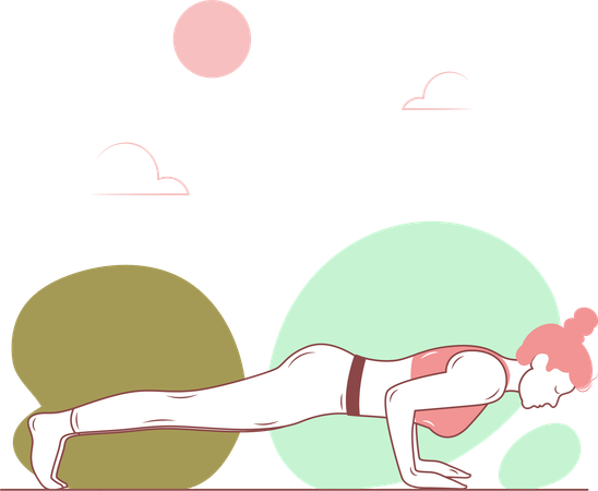 Free Pose de yoga sur planche  Illustration