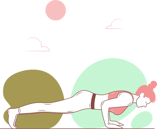 Free Pose de yoga sur planche  Illustration