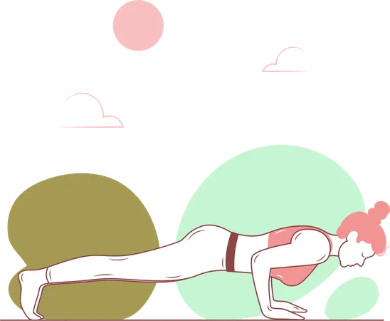Free Plank Yoga Pose  Illustration