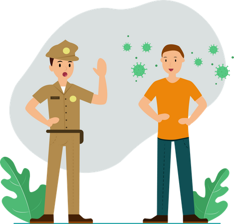 Free Police asking to stay home to avoid coronavirus  Illustration