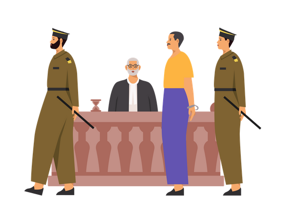 Free Police taking away the criminal  Illustration