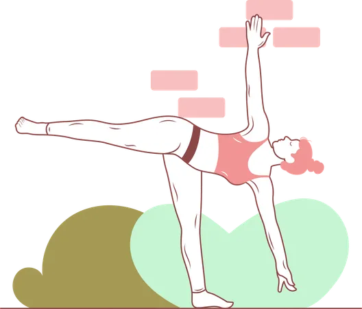 Free Pose de yoga demi-lune  Illustration