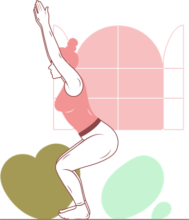 Free Pose de yoga sur chaise  Illustration