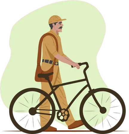 Free Post Man  Illustration