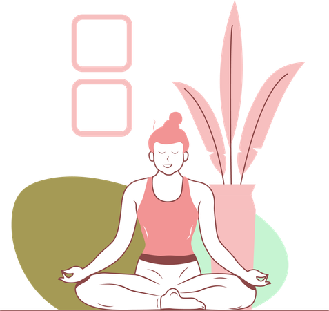 Free Postura de yoga de loto  Ilustración