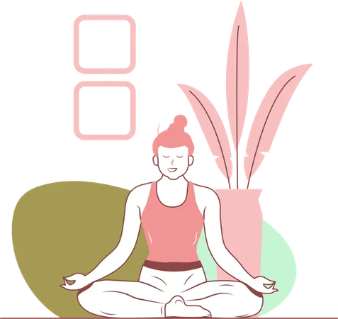 Free Postura de yoga de loto  Ilustración