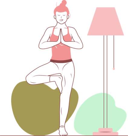 Free Postura de yoga del árbol  Ilustración