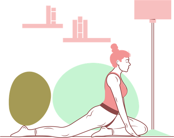 Free Postura de yoga de media paloma  Ilustración
