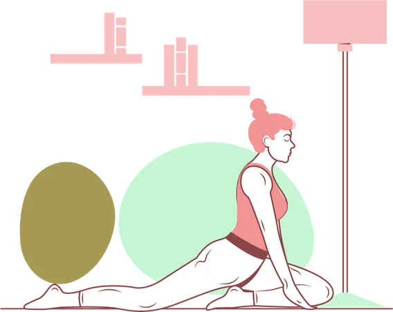 Free Postura de yoga de media paloma  Ilustración