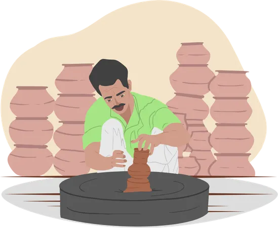 Free Pottery Maker  Illustration