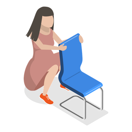 Free Pregnant woman sitting in birth position  Illustration