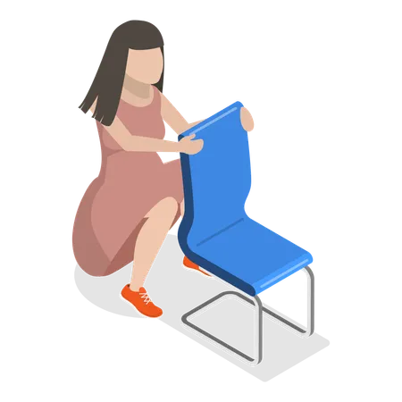 Free Pregnant woman sitting in birth position  Illustration