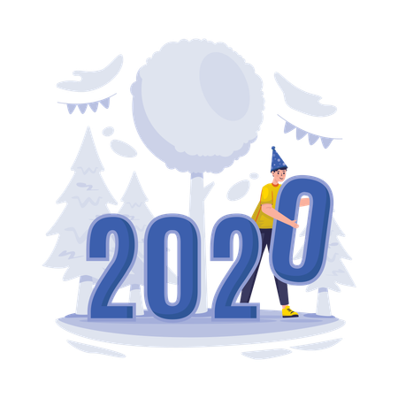 Free Put new year numbers  Illustration