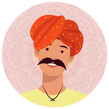 Free Hombre rajasthani  Ilustración