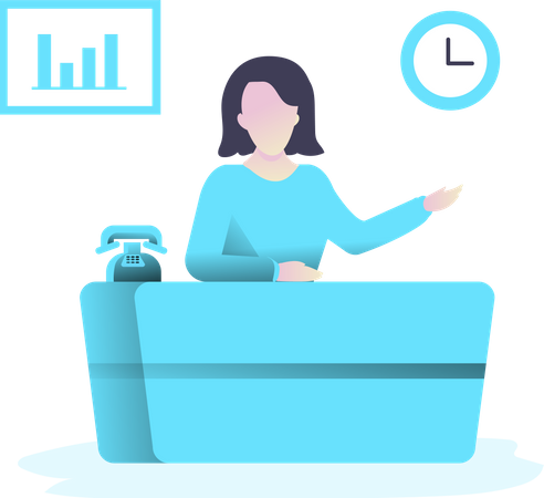 Free Receptionist  Illustration