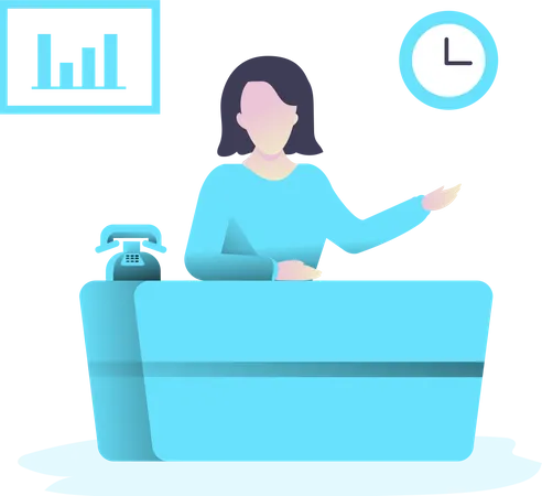 Free Receptionist  Illustration