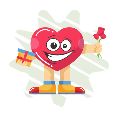 Free Regalo de san valentín y rosa  Ilustración