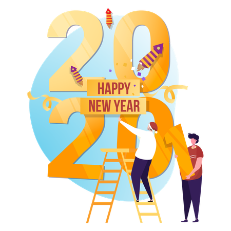 Free Replace new year number  Illustration