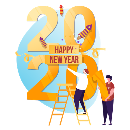 Free Replace new year number  Illustration