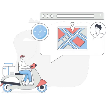 Free Rider is delivering the parcel to the location  Illustration