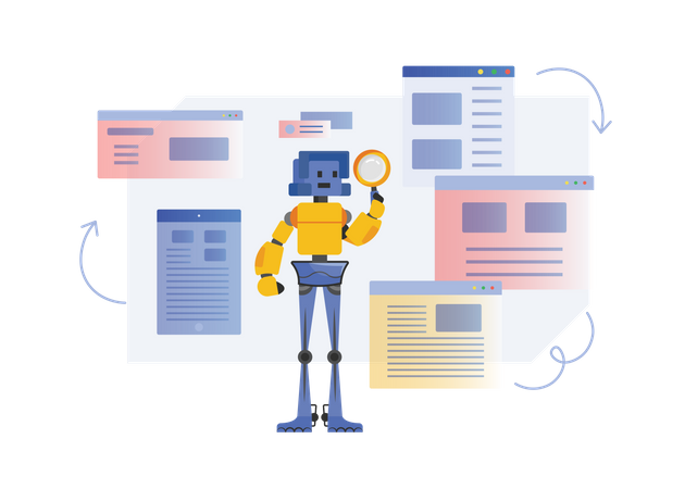 Free Robot finding data  Illustration