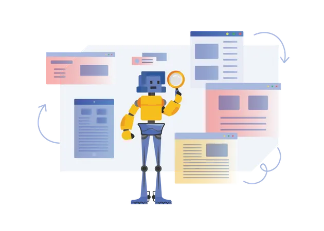 Free Robot finding data  Illustration