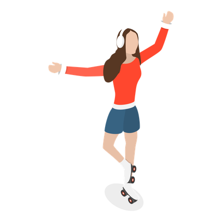 Free Roller skating girl  Illustration