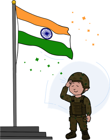 Free Saludo del soldado indio a tiranga  Ilustración