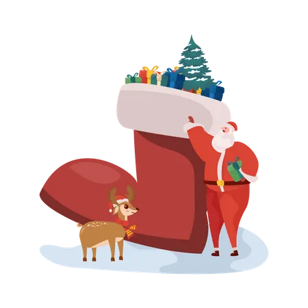 Free Santa's Christmas shoes  Illustration