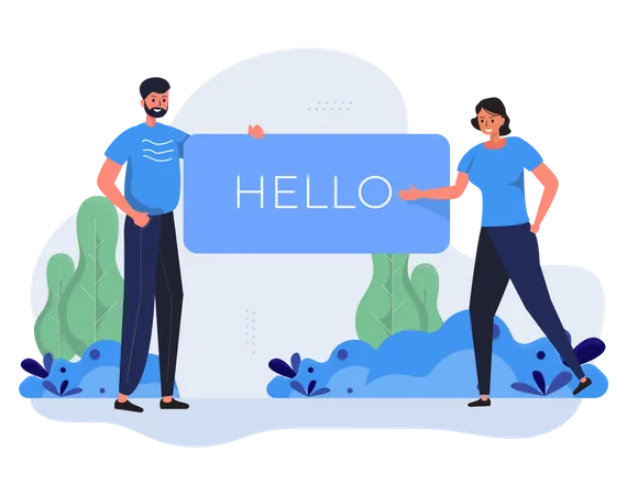 Free Say hello to new people Illustration