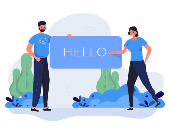 Free Say hello to new people  Illustration