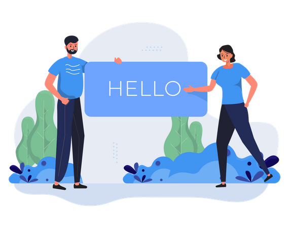 Free Say hello to new people  Illustration