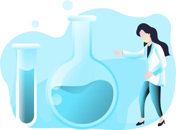 Free Scientist Research With Test Tube Illustration