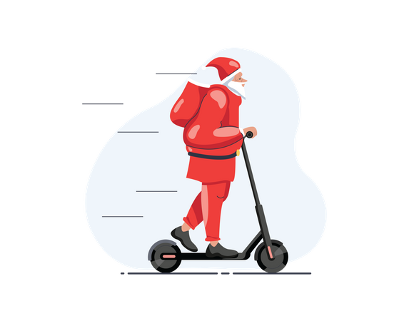 Free Scooter du père Noël  Illustration