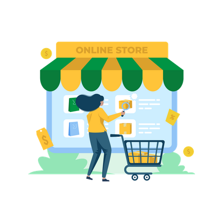 Free Search product on online stores  Illustration