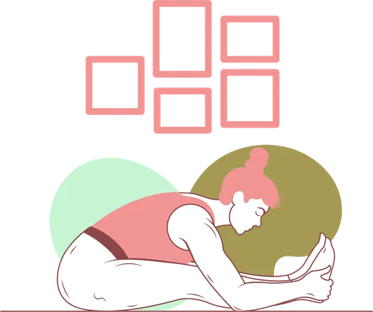 Free Seated Forward Bend Yoga Pose  Illustration