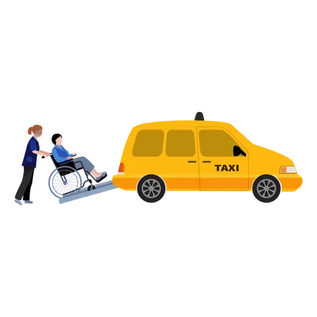 Free Services de taxi pour personnes handicapées  Illustration