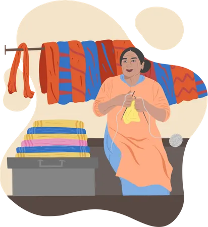 Free Shawl Seller  Illustration