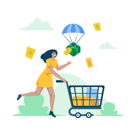 Free Shopping day  Illustration