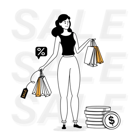 Free Shopping Sale  Illustration