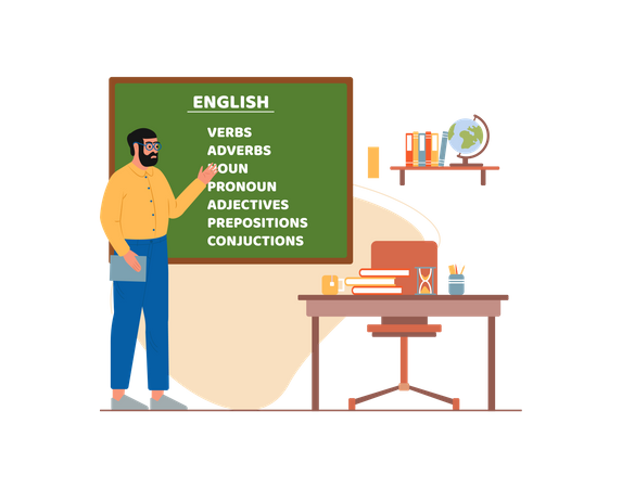 Free Sir, ich unterrichte Englisch in der Schule  Illustration