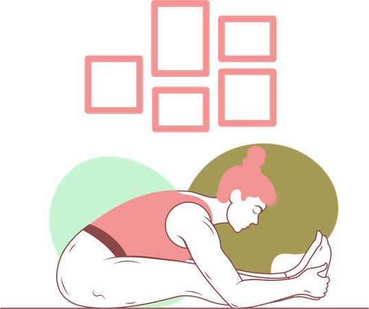 Free Sitzende Vorwärtsbeuge-Yoga-Pose  Illustration