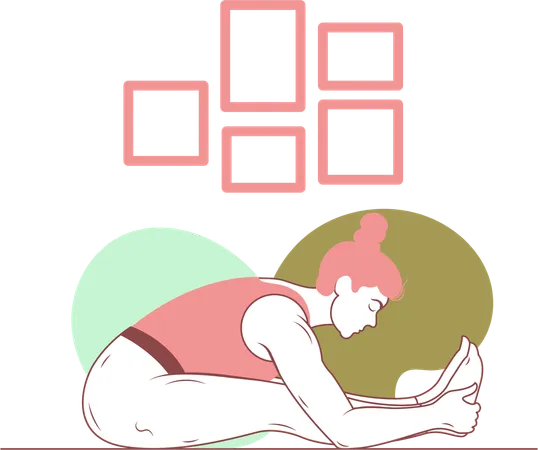 Free Sitzende Vorwärtsbeuge-Yoga-Pose  Illustration