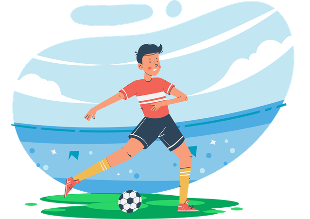 Free Soccer Player Kicking Ball  Illustration