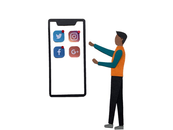 Free Social-Media-Benachrichtigungen  Illustration