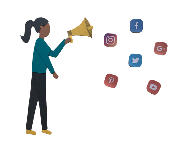 Free Social media marketing  Illustration