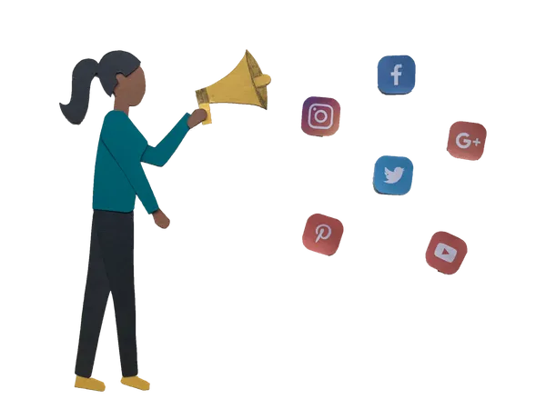 Free Social media marketing  Illustration