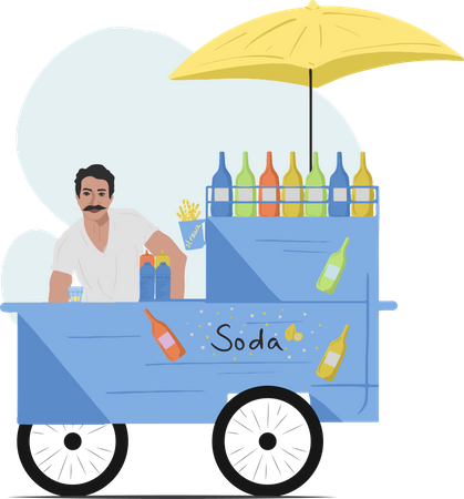 Free Soda Stall  Illustration