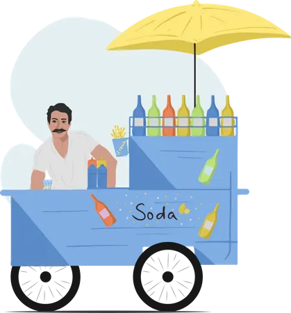 Free Soda Stall  Illustration